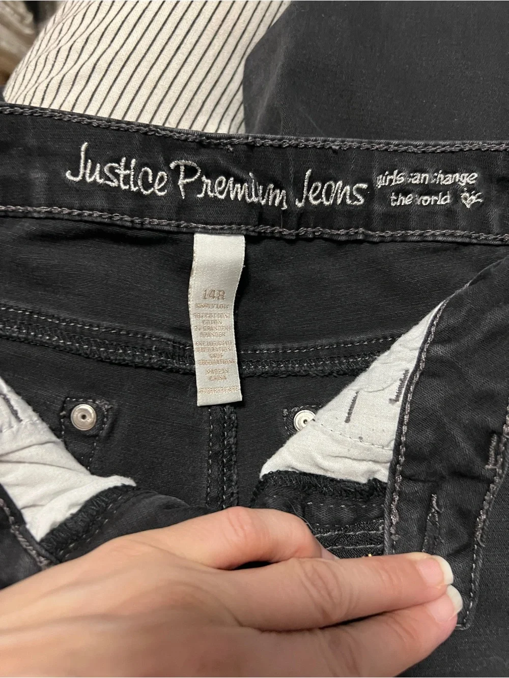 Girls Justice Black Jeans size 14R